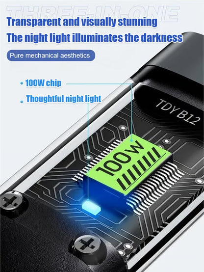 Transparent Luminous Charging 3-in-1 Data Cable