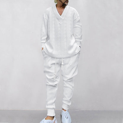⏳Time-limited Special⌛Men's 2-Piece V-Neck Baggy Sweatshirt & Joggers Set