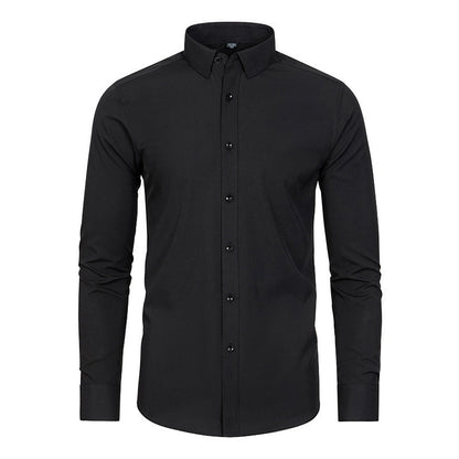💼Men's Silky Wrinkle Resistant Solid Color Stretch Shirt